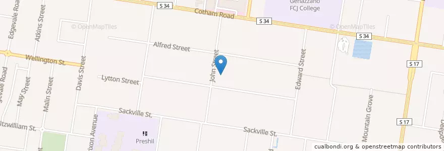Mapa de ubicacion de St Hilary's en Austrália, Victoria, City Of Boroondara.
