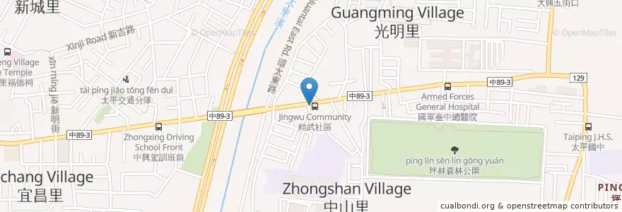 Mapa de ubicacion de 阿滿炒麵 en 타이완, 타이중 시, 타이핑구.