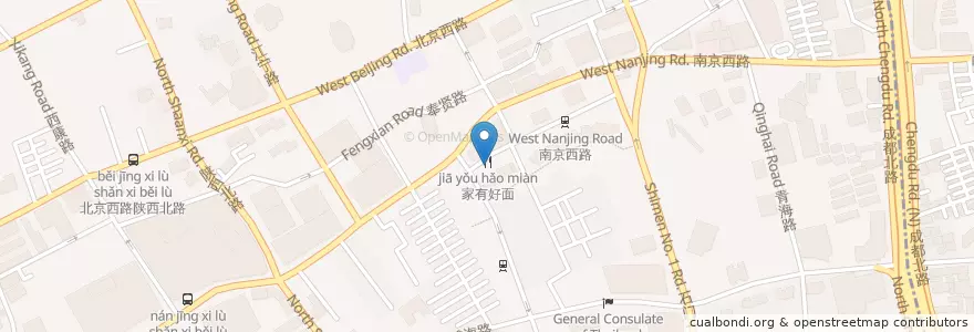 Mapa de ubicacion de Costa en China, Shanghái, Jing'an.