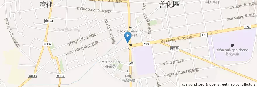 Mapa de ubicacion de 羅吉眼科 en تايوان, تاينان, 善化區.