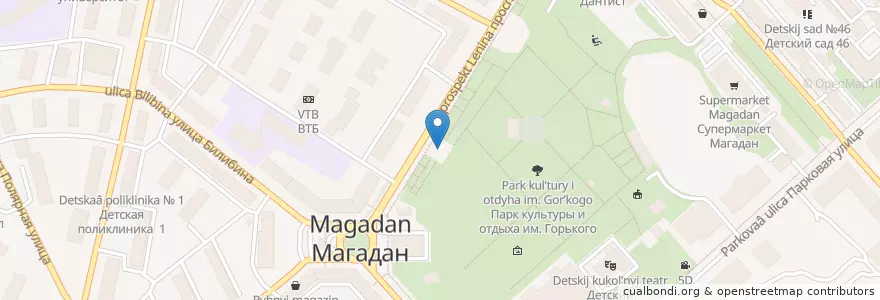Mapa de ubicacion de Часовня Георгия Победоносца en Rússia, Distrito Federal Oriental, Oblast De Magadan, Городской Округ Магадан.