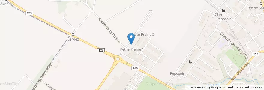 Mapa de ubicacion de Petite-Prairie 1 en İsviçre, Vaud, District De Nyon, Nyon.