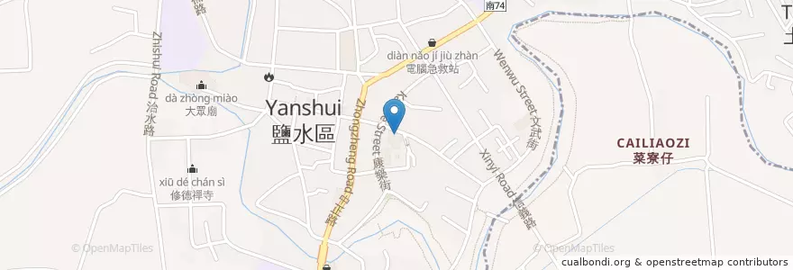Mapa de ubicacion de 阿三意麵 en Taiwan, Tainan, Yanshui District.