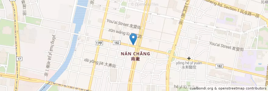 Mapa de ubicacion de 宏鼎魚翅 en Taiwán, 臺南市, 中西區.