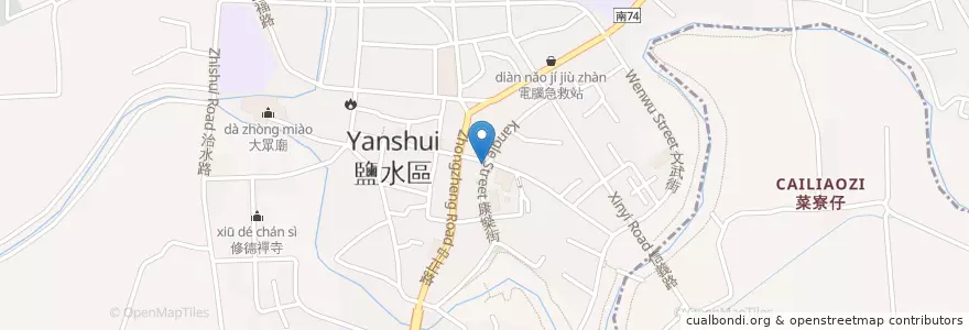Mapa de ubicacion de 阿妙意麵 en 臺灣, 臺南市, 鹽水區.
