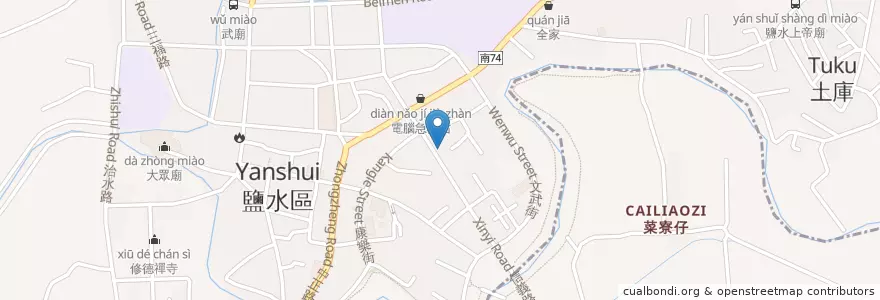 Mapa de ubicacion de 阿桐意麵 en Taïwan, Tainan, District De Yanshui.