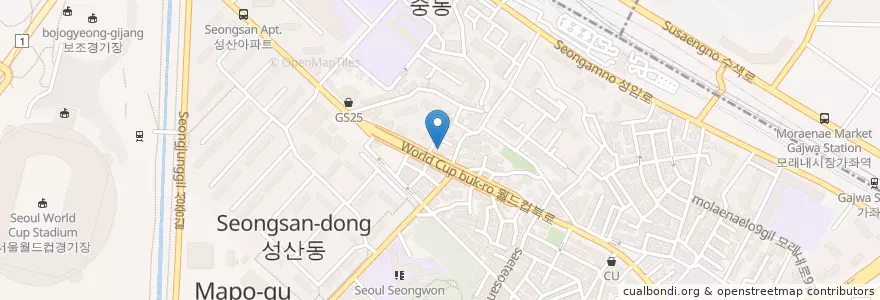 Mapa de ubicacion de 성원골 en Güney Kore, Seul, 마포구.