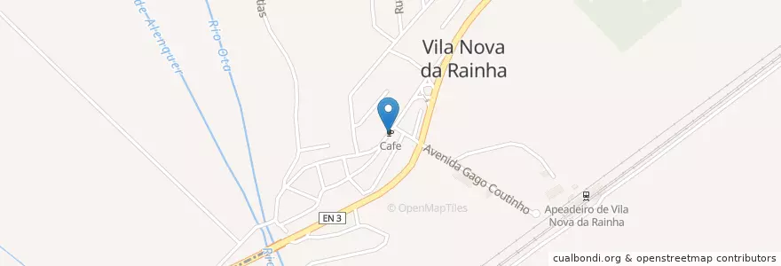 Mapa de ubicacion de Cafe en Portekiz, Lisboa, Alentejo, Lezíria Do Tejo, Azambuja, Vila Nova Da Rainha.