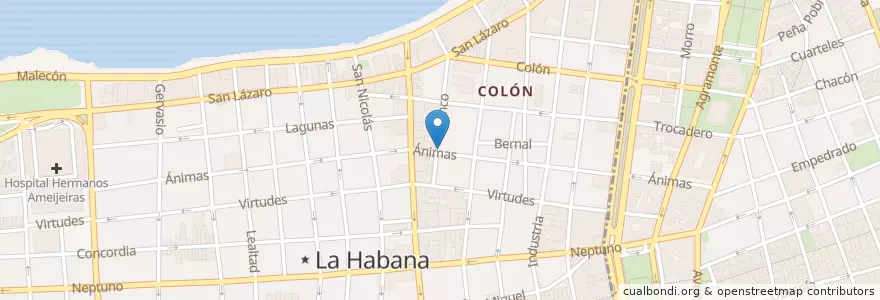 Mapa de ubicacion de Bar Asturia en Cuba, La Habana, Centro Habana.