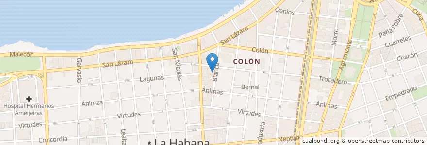 Mapa de ubicacion de Policlinico en Kuba, Havanna, Centro Habana.