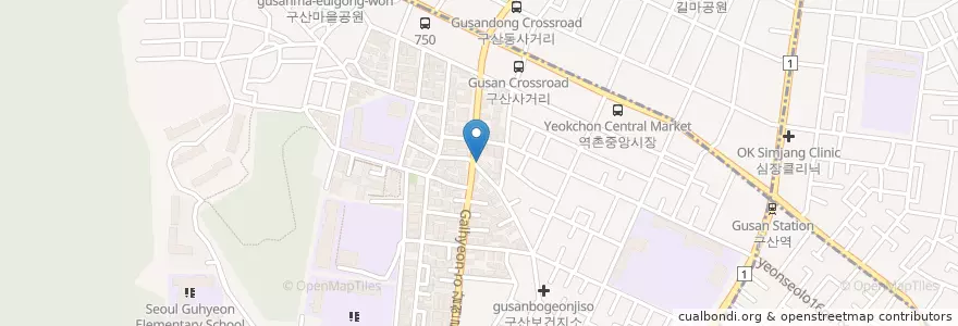 Mapa de ubicacion de 호아저씨 치킨파네 en Korea Selatan, 서울, 은평구, 구산동.