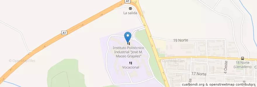 Mapa de ubicacion de Instituto Politécnico Industrial "José M. Maceo Grajales" en 古巴, Guantánamo, Guantánamo, Ciudad De Guantánamo.