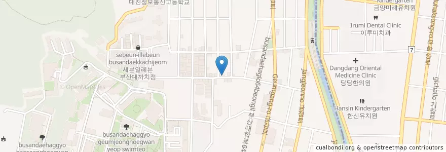 Mapa de ubicacion de 춘하추동 en Güney Kore, Busan, 금정구, 장전동.