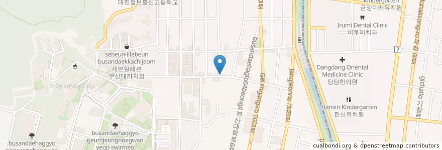Mapa de ubicacion de 홍매 사천요리 en Corée Du Sud, Busan, 금정구, 장전동.