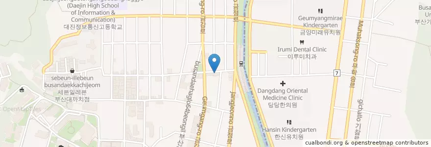 Mapa de ubicacion de 신현성 내과의원 en 대한민국, 부산, 금정구, 장전동.
