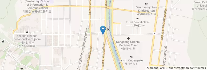 Mapa de ubicacion de 동경한의원 en 대한민국, 부산, 금정구, 장전동.