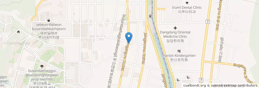 Mapa de ubicacion de 최내과의원 en كوريا الجنوبية, بسان, 금정구, 장전동.
