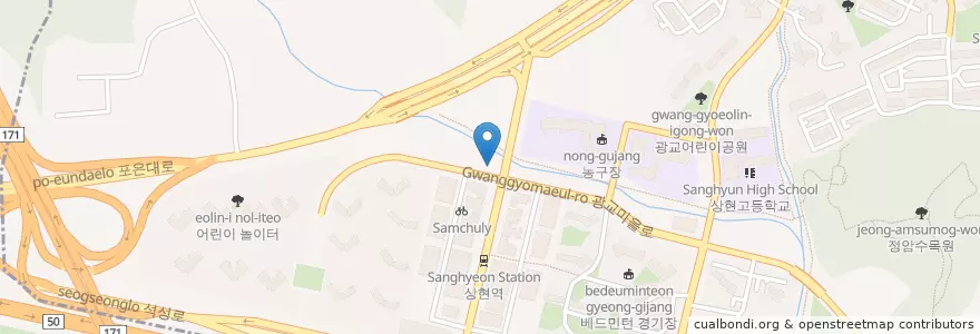 Mapa de ubicacion de 스타벅스 광교중앙로점 en Corée Du Sud, Gyeonggi, 용인시, 수지구.