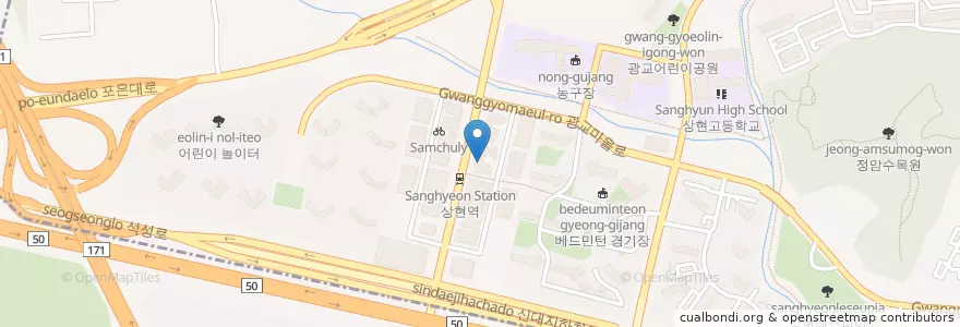 Mapa de ubicacion de IBK기업은행 en کره جنوبی, گیونگی-دو, 용인시, 수지구.