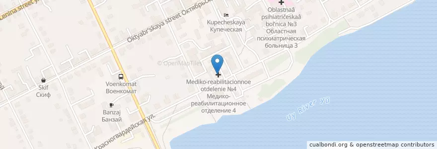 Mapa de ubicacion de Медико-реабилитационное отделение №4 en Russland, Föderationskreis Ural, Oblast Tscheljabinsk, Троицкий Городской Округ.