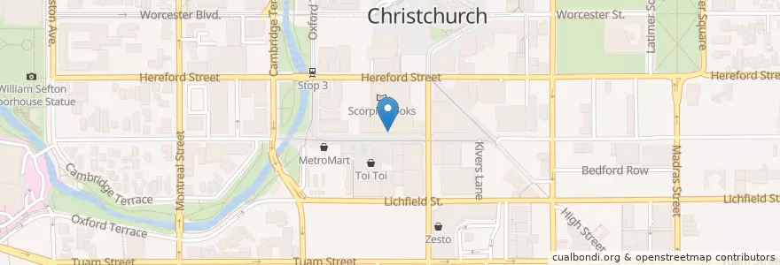 Mapa de ubicacion de Unichem en Nouvelle-Zélande, Canterbury, Christchurch City, Linwood-Central-Heathcote Community.