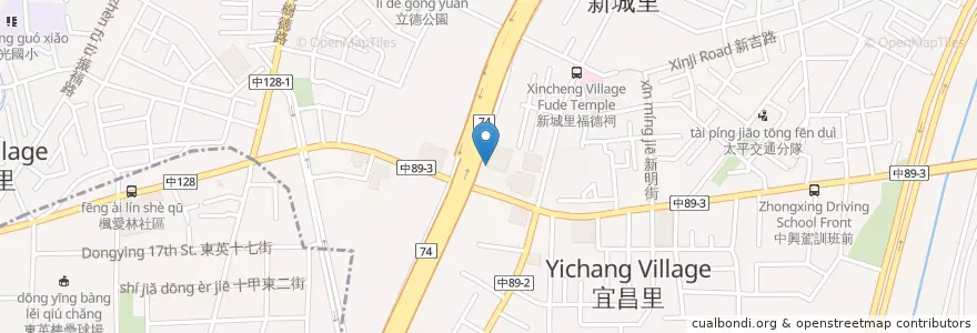 Mapa de ubicacion de 噪咖 餐酒製造所 en Taiwan, Taichung, Distretto Di Taiping.