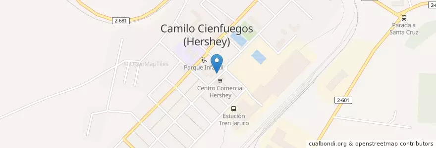 Mapa de ubicacion de Cine Hershey en Cuba, Mayabeque, Santa Cruz Del Norte.