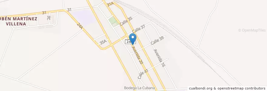 Mapa de ubicacion de Pizzería La Anacaona en Kuba, Mayabeque, Madruga.
