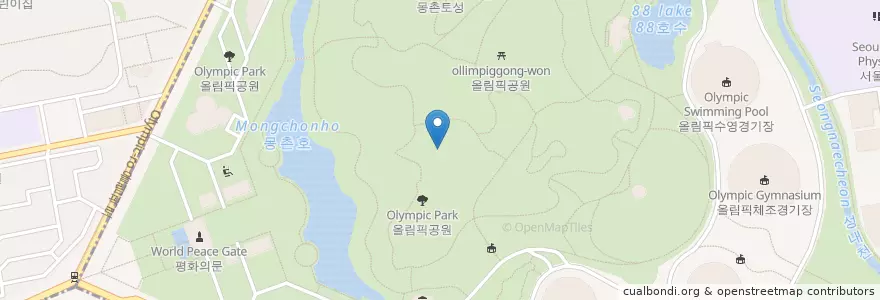 Mapa de ubicacion de 충헌공 김구묘역 en کره جنوبی, سئول, 송파구, 오륜동.