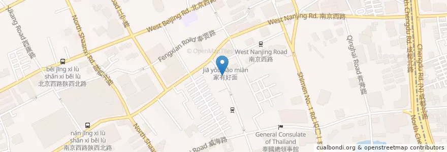 Mapa de ubicacion de KFC en Chine, Shanghai, District De Jing'an.