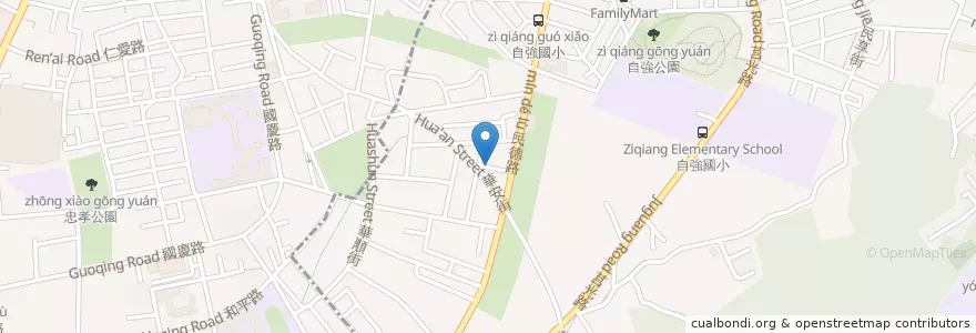 Mapa de ubicacion de 明漢參藥號中藥行 en Тайвань, Новый Тайбэй, 中和區, 板橋區.