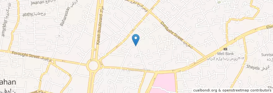 Mapa de ubicacion de مسجد آیت الله محقق en Iran, استان اصفهان, شهرستان اصفهان, بخش مرکزی شهرستان اصفهان, اصفهان.