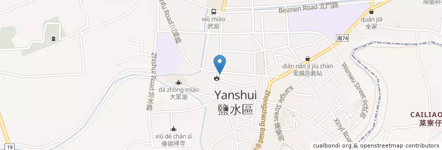 Mapa de ubicacion de 第一銀行 en Taïwan, Tainan, District De Yanshui.