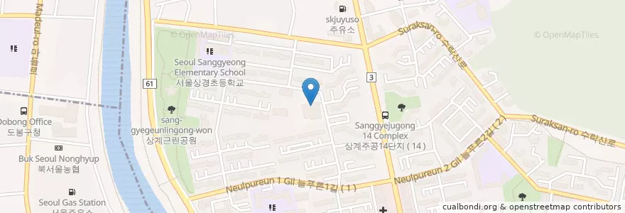 Mapa de ubicacion de 신한은행 en Corée Du Sud, Séoul, 노원구, 상계8동.