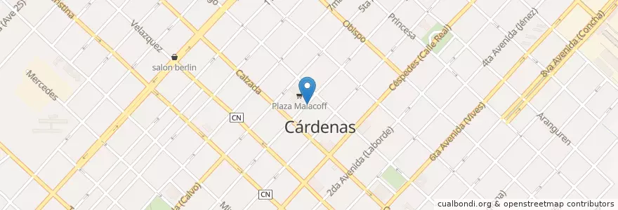 Mapa de ubicacion de Bar Cortés en Cuba, Matanzas, Cárdenas, Ciudad De Cárdenas.
