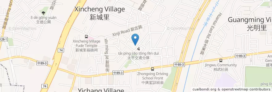 Mapa de ubicacion de 同安藥局 en Taiwan, Taichung, Distretto Di Taiping.