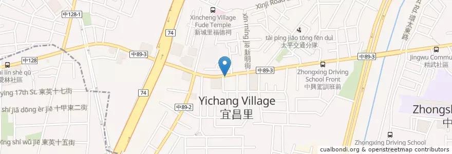 Mapa de ubicacion de 中美醫師藥局 en Taiwan, Taichung, Distretto Di Taiping.