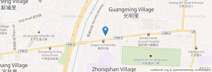 Mapa de ubicacion de 愛心藥局 en Taiwan, Taichung, Distretto Di Taiping.