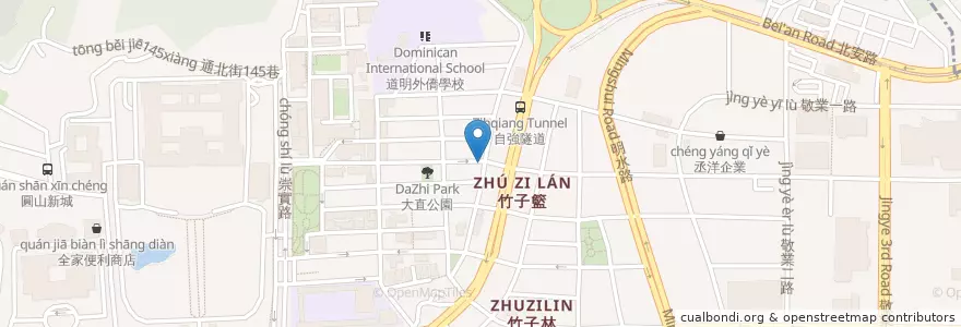 Mapa de ubicacion de 冷熱之間 en تایوان, 新北市, تایپه, 中山區.