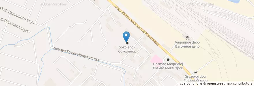Mapa de ubicacion de Соколенок en روسيا, منطقة شمال القوقاز الفيدرالية, Дагестан, Городской Округ Махачкала.