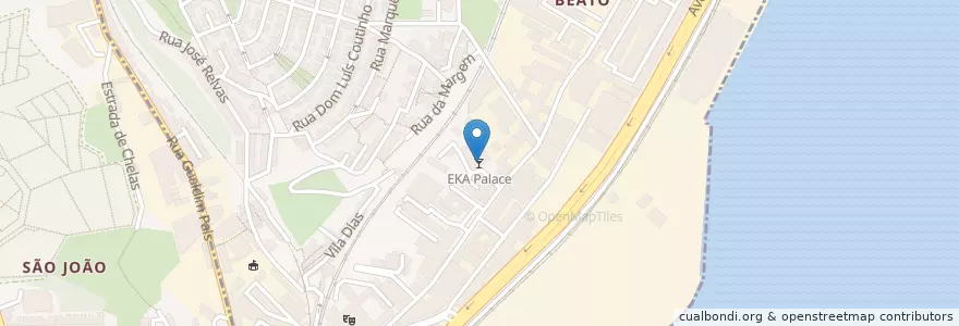 Mapa de ubicacion de EKA Palace en 포르투갈, Área Metropolitana De Lisboa, Beato.