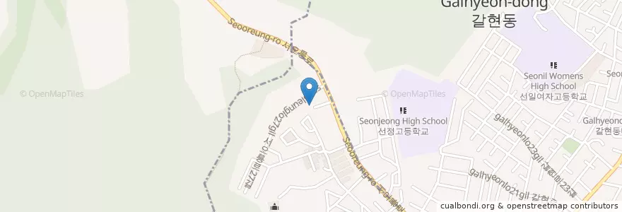 Mapa de ubicacion de 좋은만남교회 en 대한민국, 서울, 은평구, 구산동.