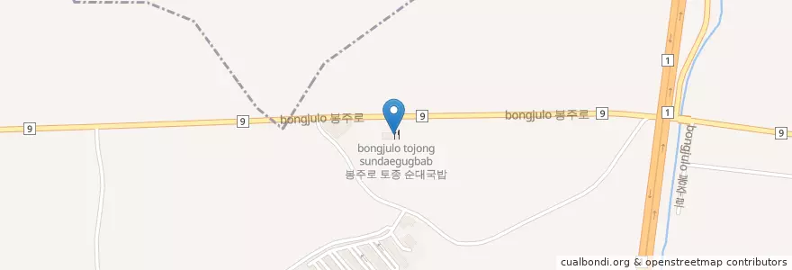 Mapa de ubicacion de 봉주로 토종 순대국밥 en 대한민국, 충청남도, 천안시, 서북구, 성거읍.