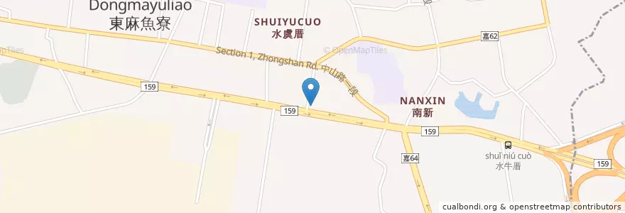 Mapa de ubicacion de 85C en Taiwán, Provincia De Taiwán, Condado De Chiayi, Taibao.