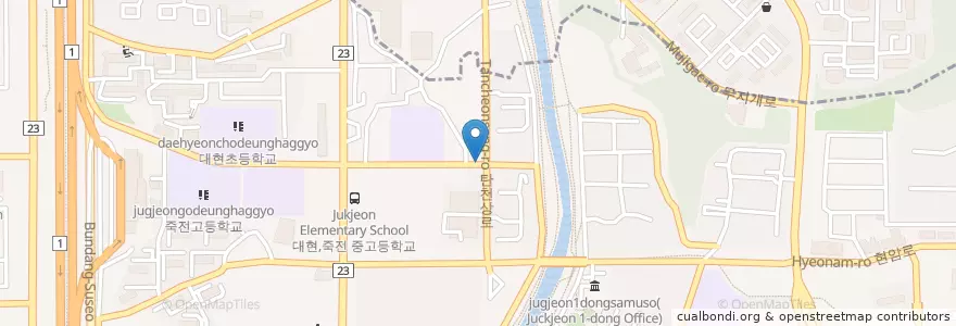 Mapa de ubicacion de 파리바게트 en Coreia Do Sul, Gyeonggi, 용인시, 수지구.