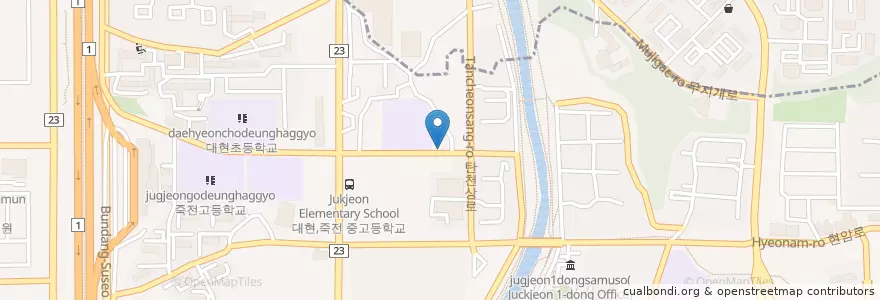 Mapa de ubicacion de 성서교회 en Korea Selatan, Gyeonggi, 용인시, 수지구.