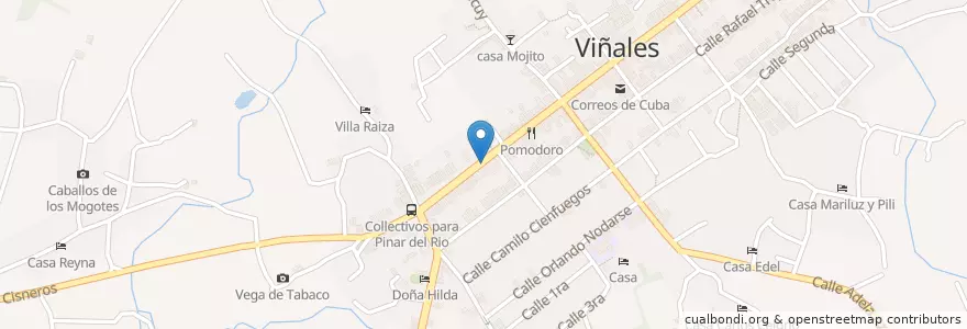 Mapa de ubicacion de Cafeteria y pizzaria a la orden en Cuba, Pinar Del Rio, Viñales.