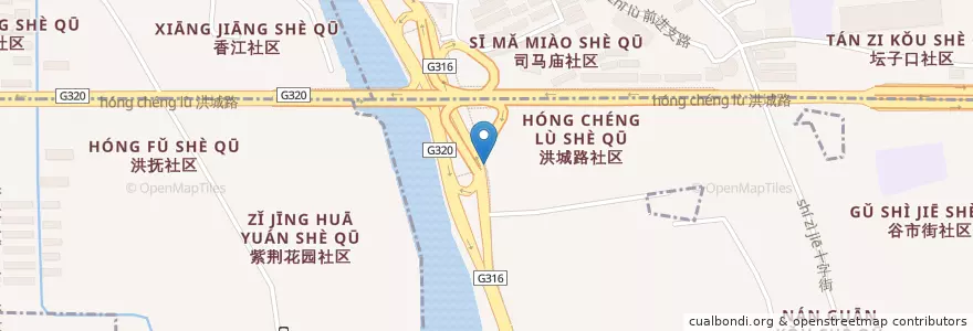 Mapa de ubicacion de 十字街街道 en Chine, Jiangxi, Nanchang, 青云谱区, 徐家坊街道.