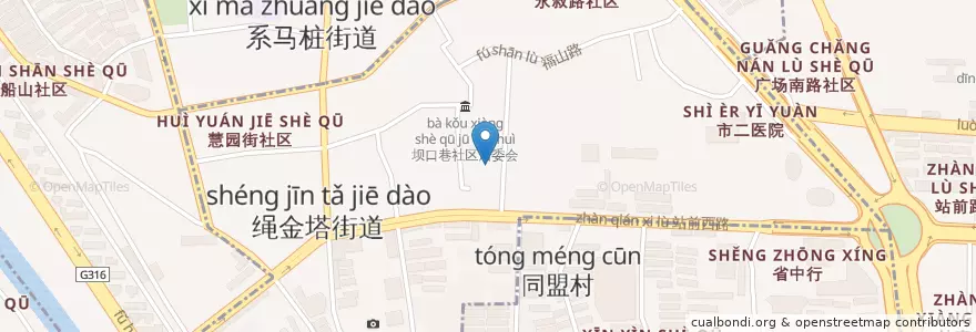 Mapa de ubicacion de 绳金塔街道 en 중국, 장시성, 난창시, 西湖区, 绳金塔街道.