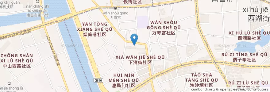 Mapa de ubicacion de 广润门街道 en Çin, Jiangxi, Nanchang, 西湖区, 广润门街道.